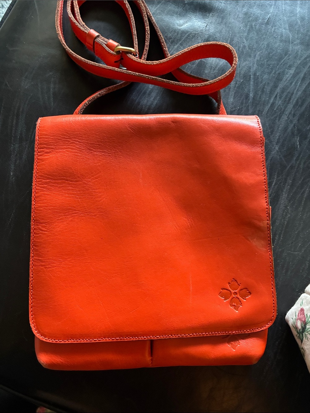 Patricia Nash Orange Leather Crossbody Bag